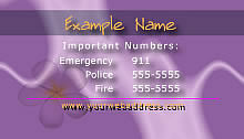 business card example 3 with purple and yellow color scheme